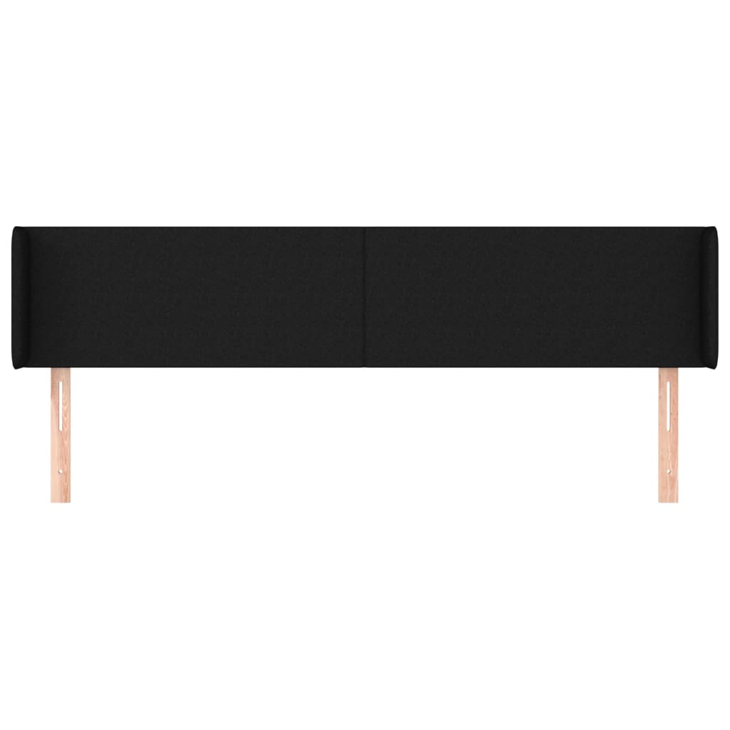 Cabeceira de cama c/ abas tecido 163x16x78/88 cm preto