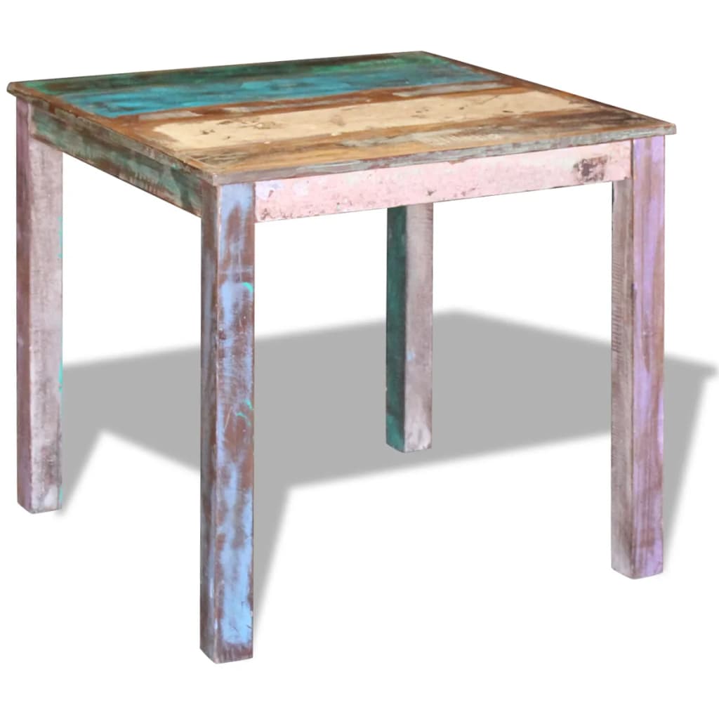 Mesa de jantar 80x82x76 cm madeira reciclada maciça