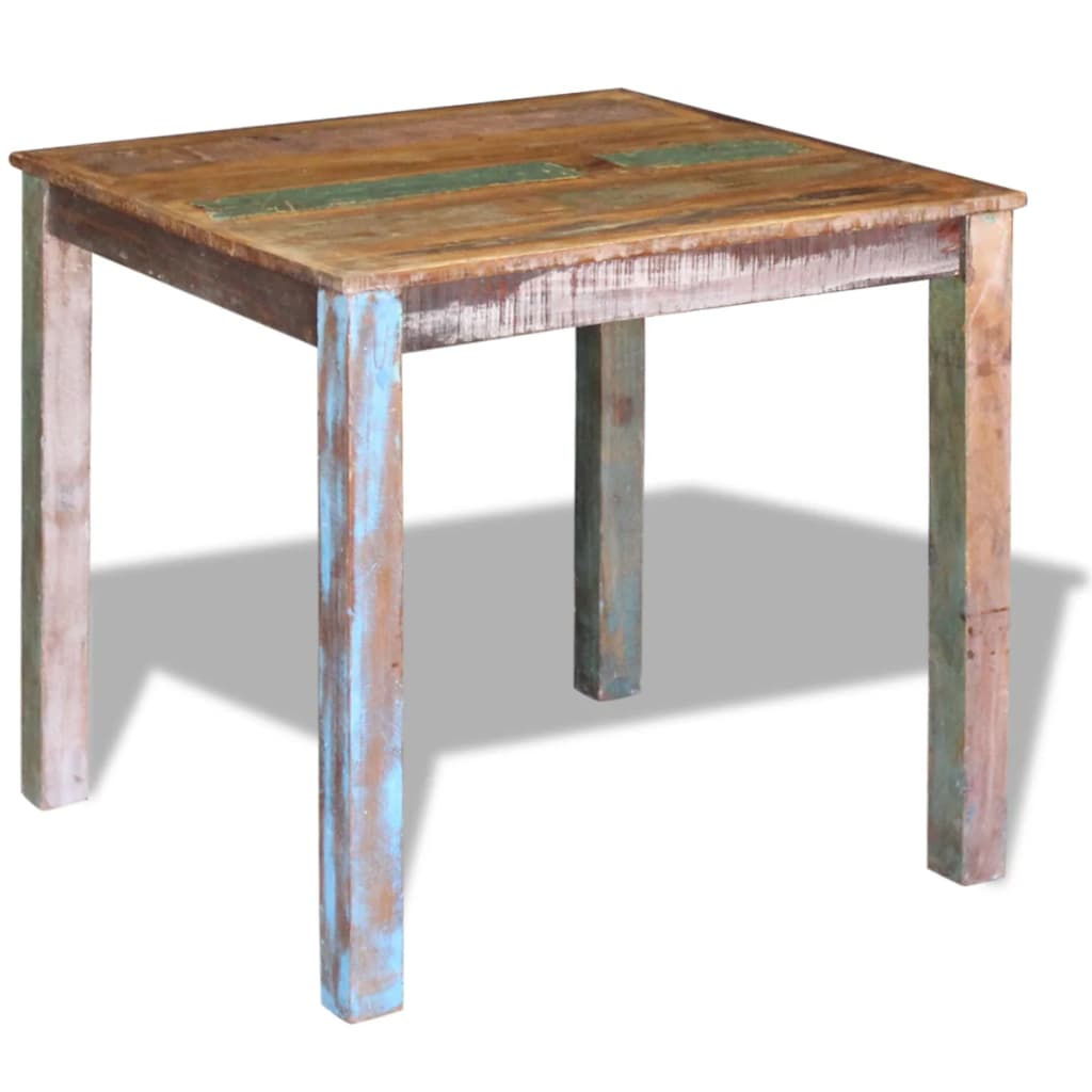 Mesa de jantar 80x82x76 cm madeira reciclada maciça