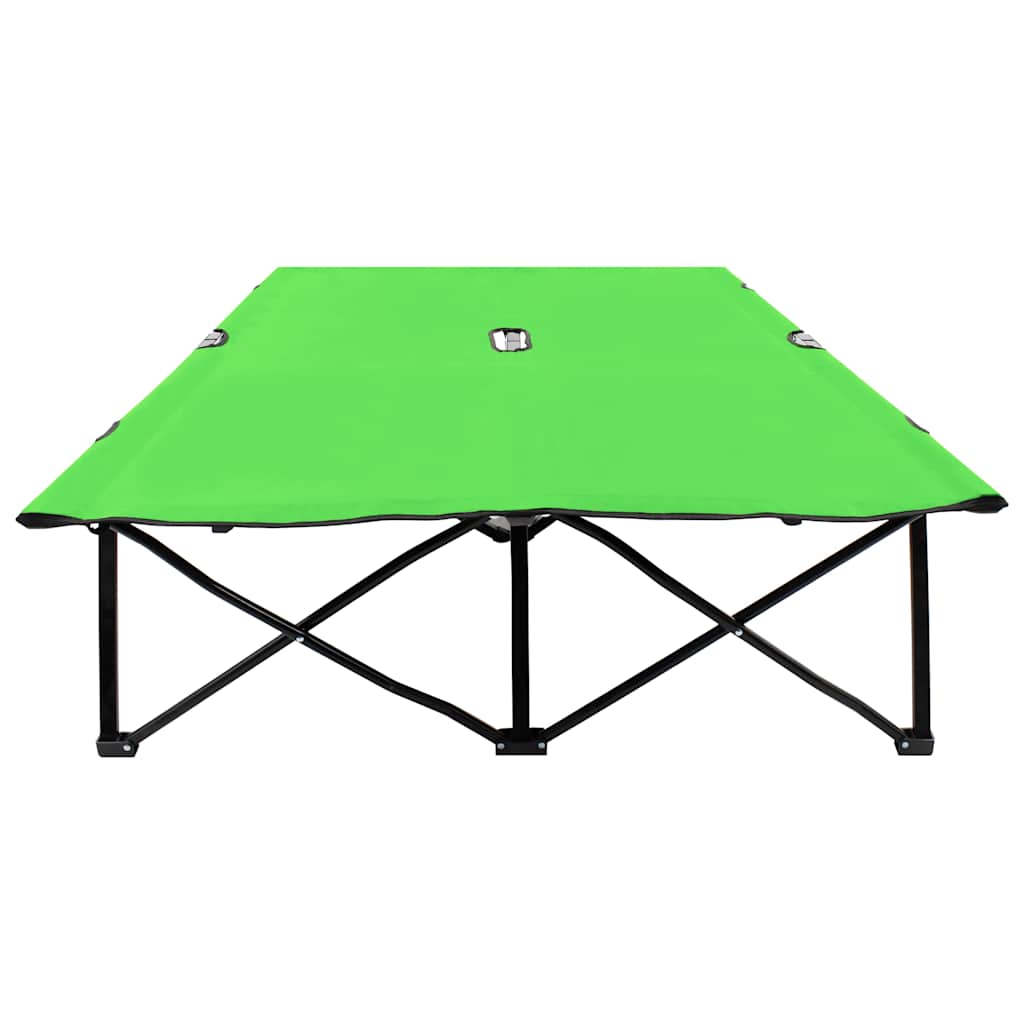 Espreguiçadeira/cama dobrável para 2 pessoas aço verde