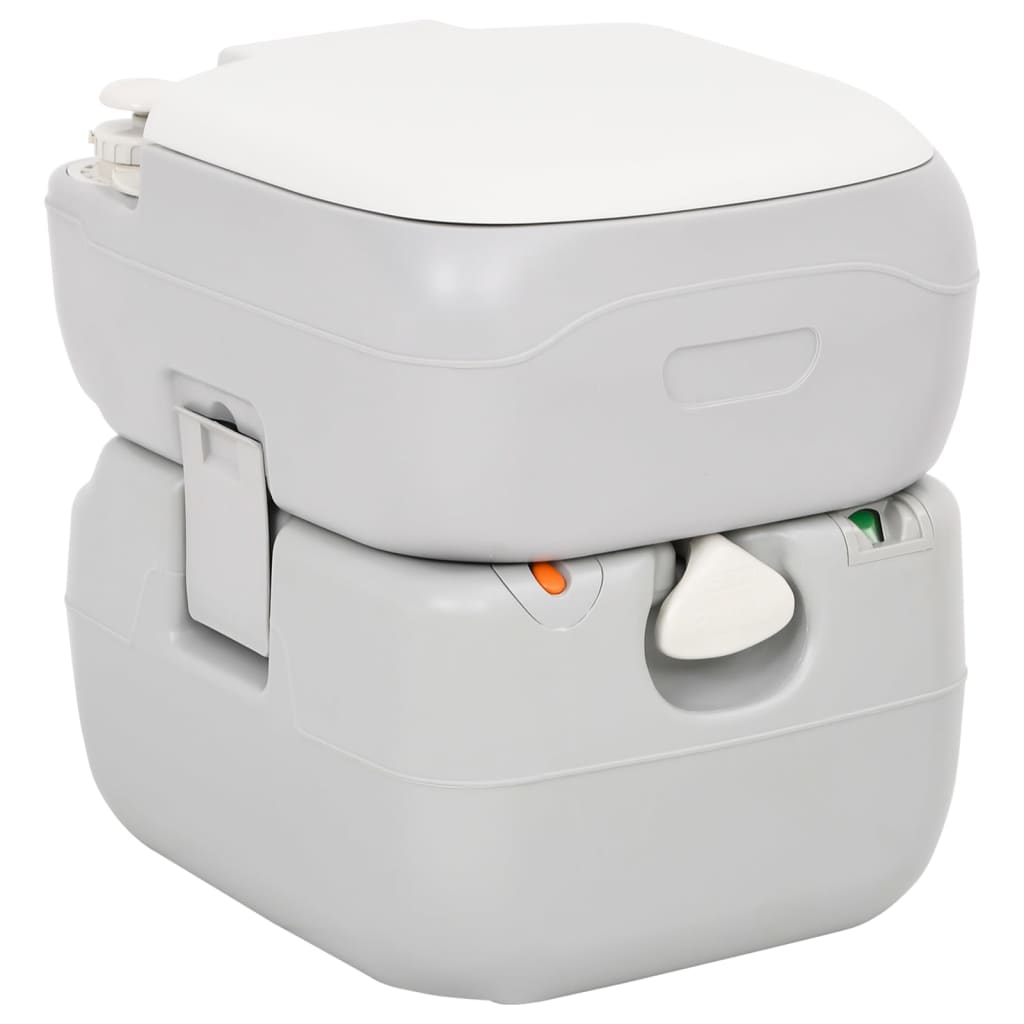 Sanita portátil p/ campismo 22+12 l pead cinzento e branco