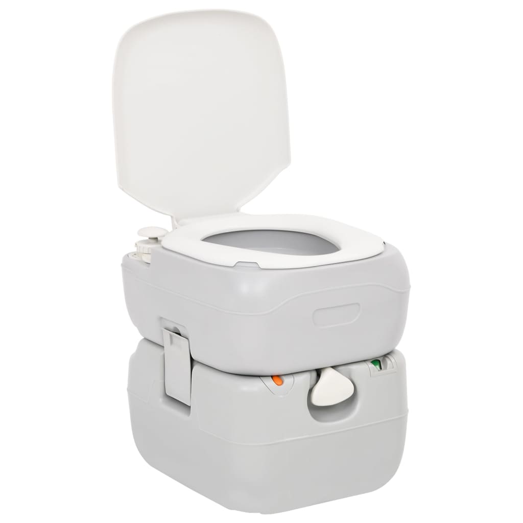 Sanita portátil p/ campismo 22+12 l pead cinzento e branco