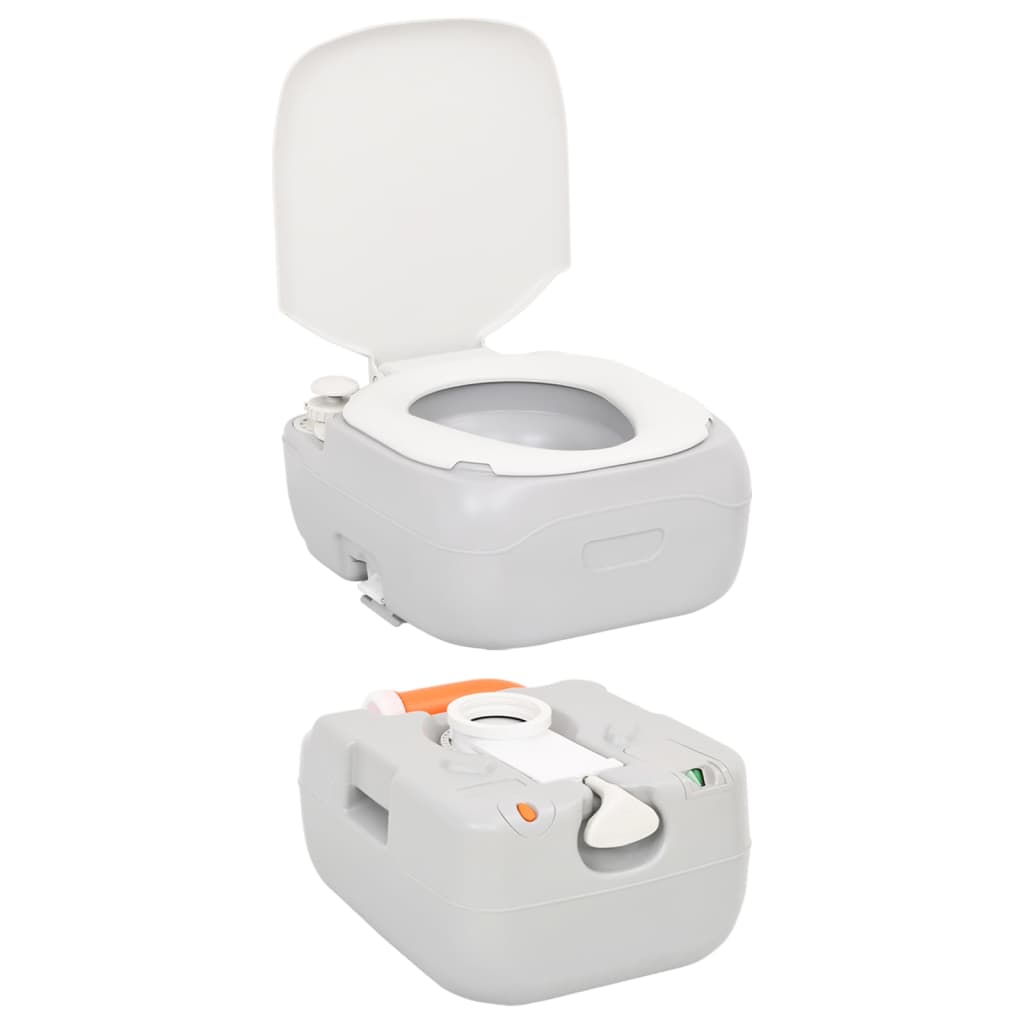 Sanita portátil p/ campismo 22+12 l pead cinzento e branco