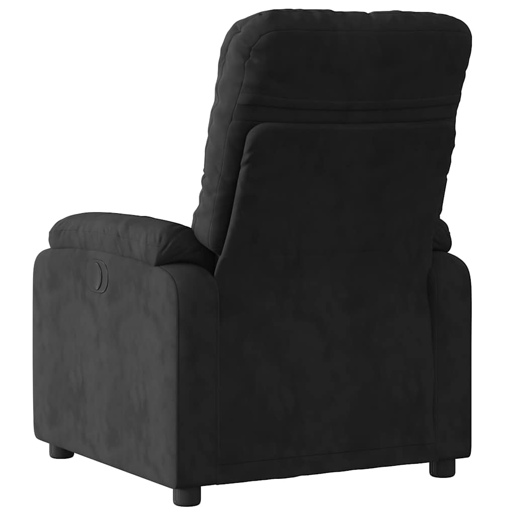 Poltrona de massagem reclinável em tecido de microfibra preto