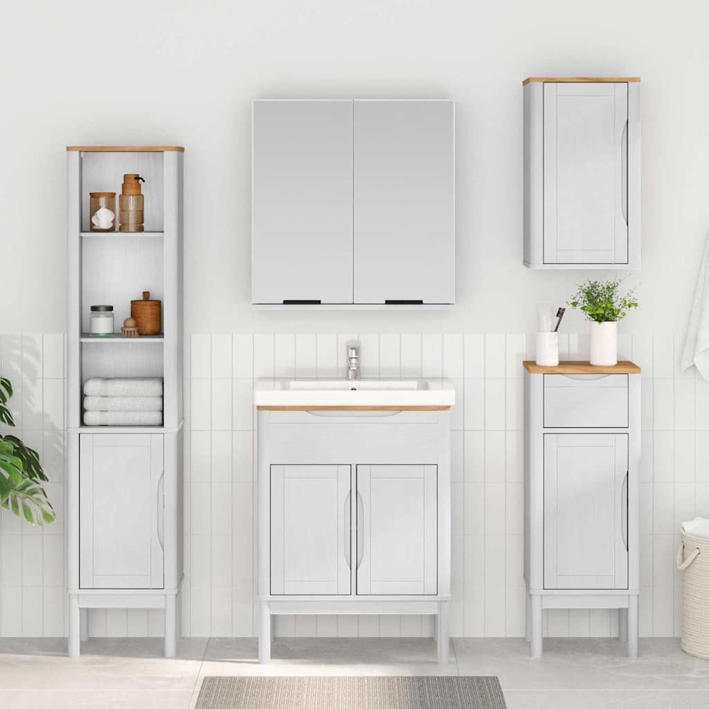 Armário alto de banheiro floro branco 35 x 30 x 160 cm