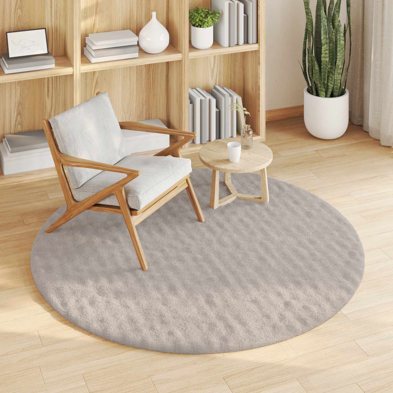 Tapetes de área redondo sirolo areia ø 120 cm poliéster