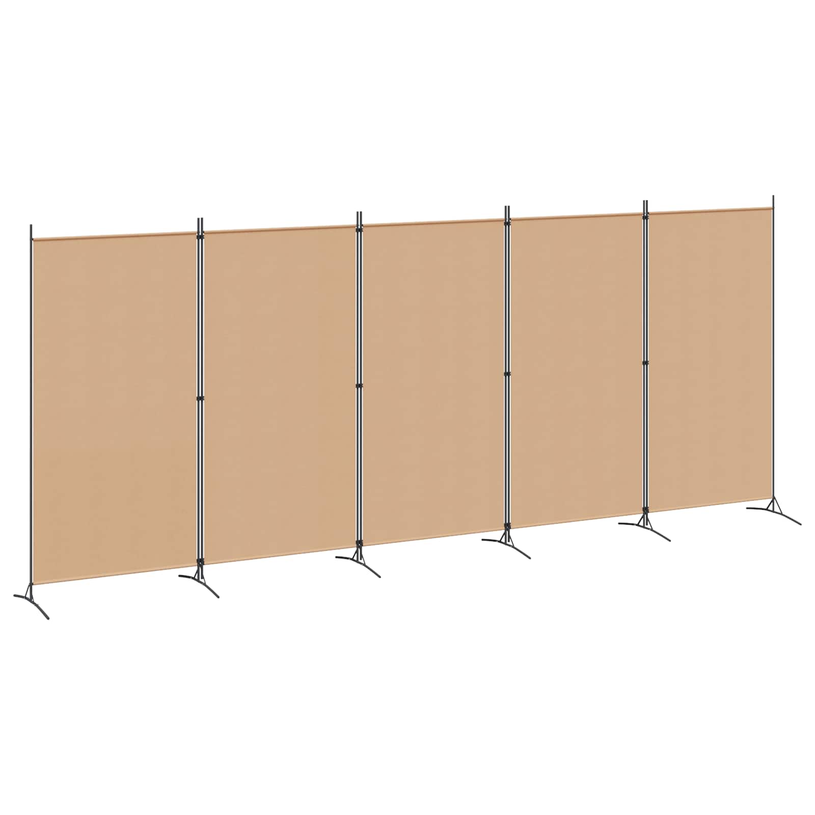 Divisória de 5 painéis bege 433 x 180 cm tecido