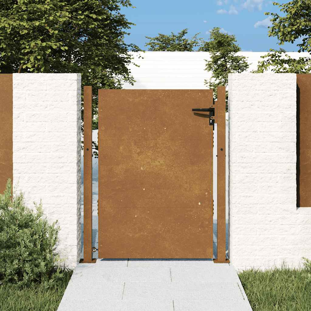 Portão de jardim 100x125 cm aço corten