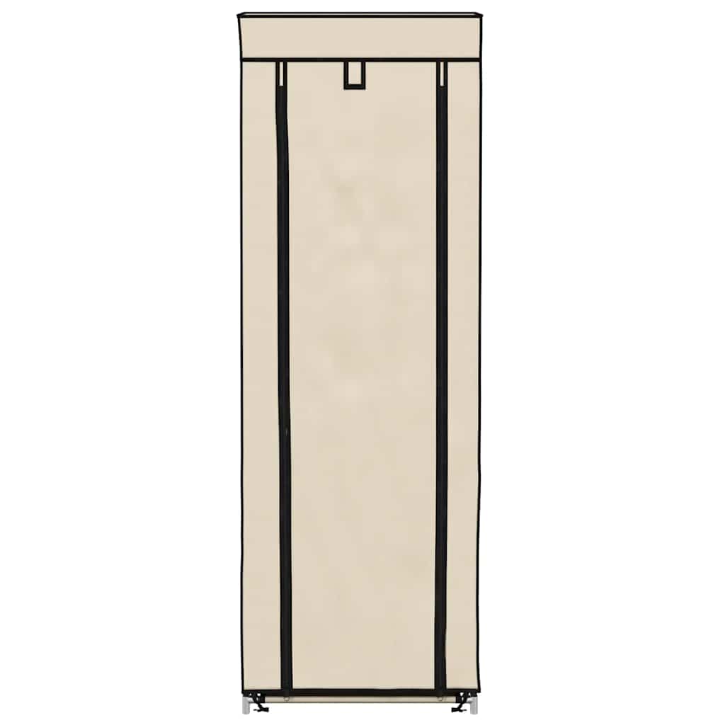Sapateira com cobertura 57x29x162 cm tecido creme