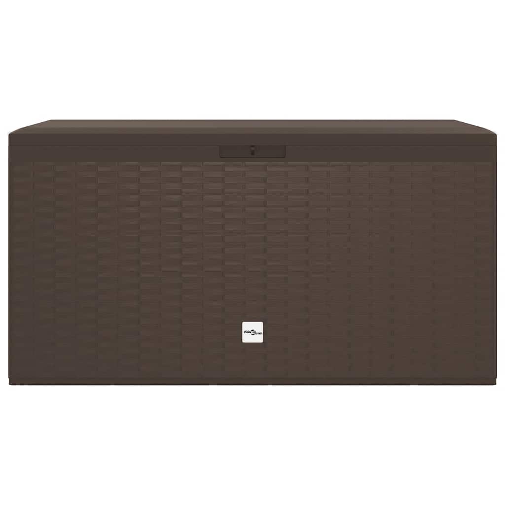 Caixa de arrumação para jardim 114x47x60 cm castanho