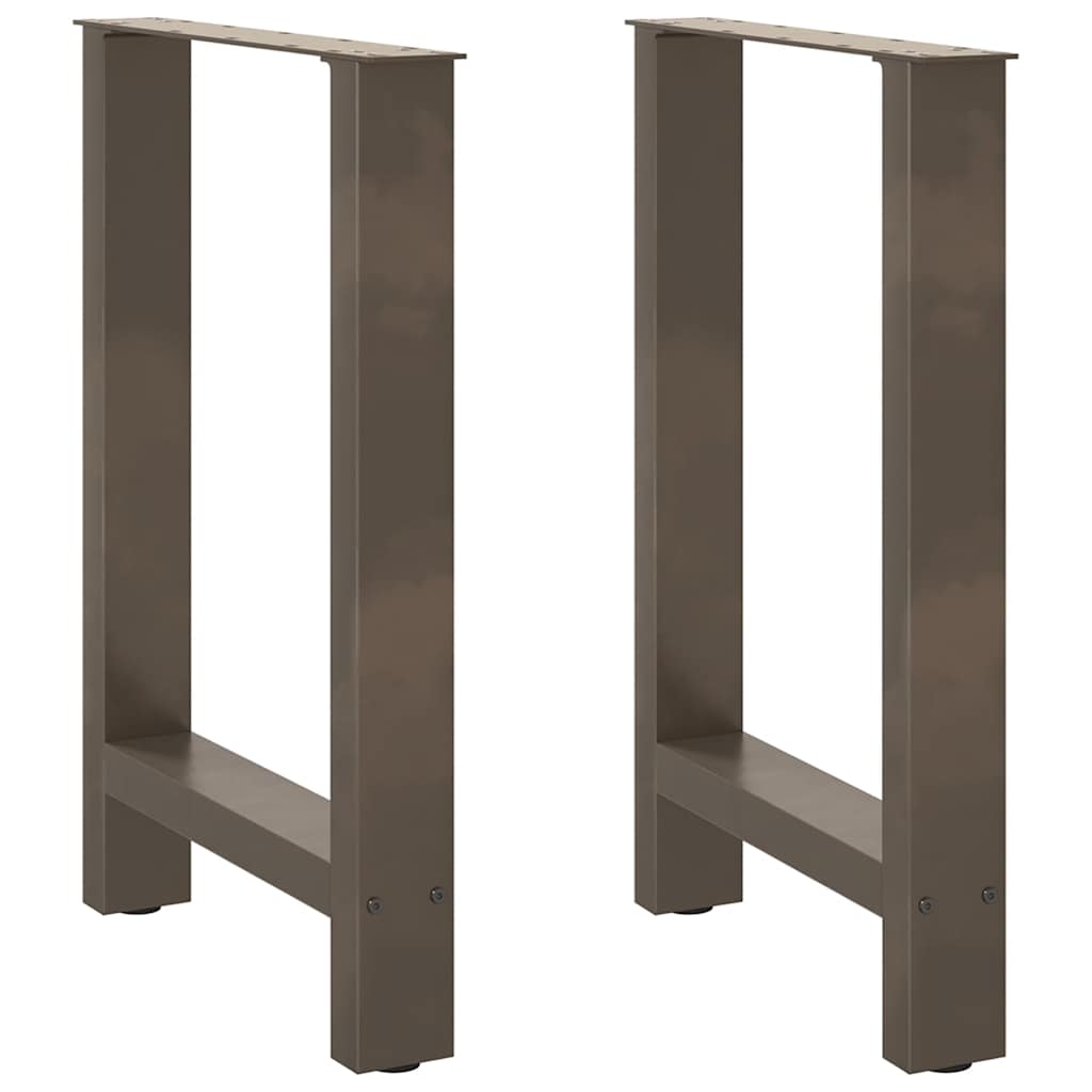 Pés para mesa de jantar em aço natural, 2 peças, 50x(72-73) cm, aço