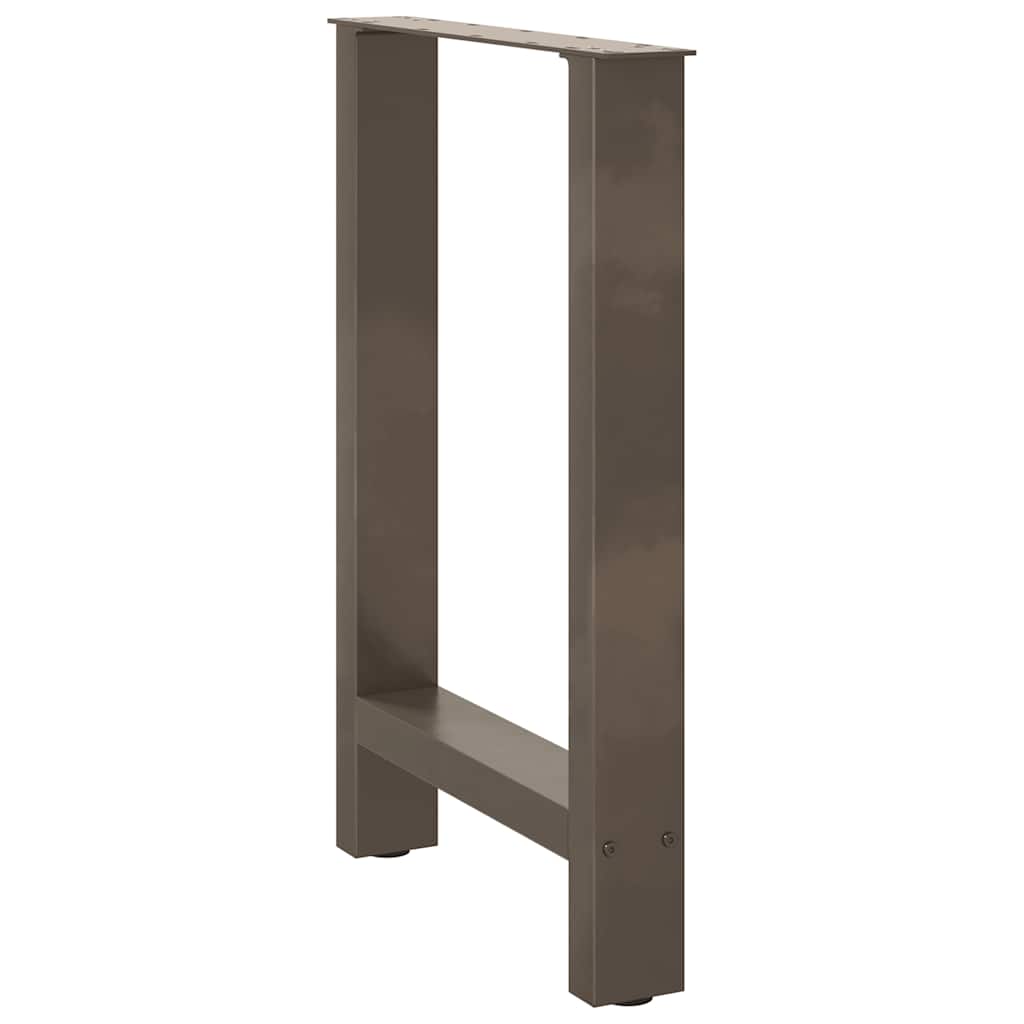 Pés para mesa de jantar em aço natural, 2 peças, 50x(72-73) cm, aço