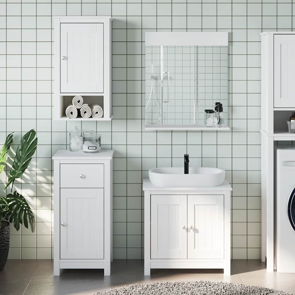 3 Pcs conjunto de móveis para wc berg pinho maciço branco