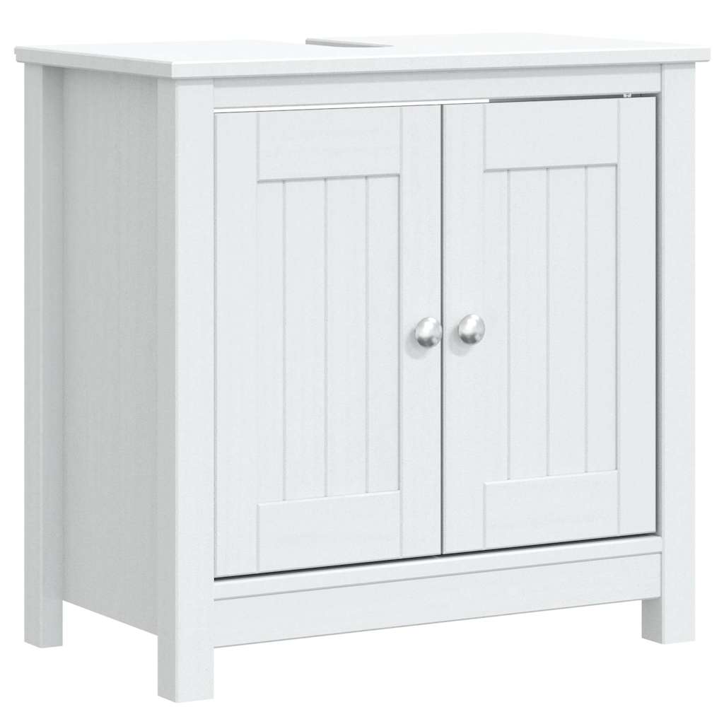 3 Pcs conjunto de móveis para wc berg pinho maciço branco