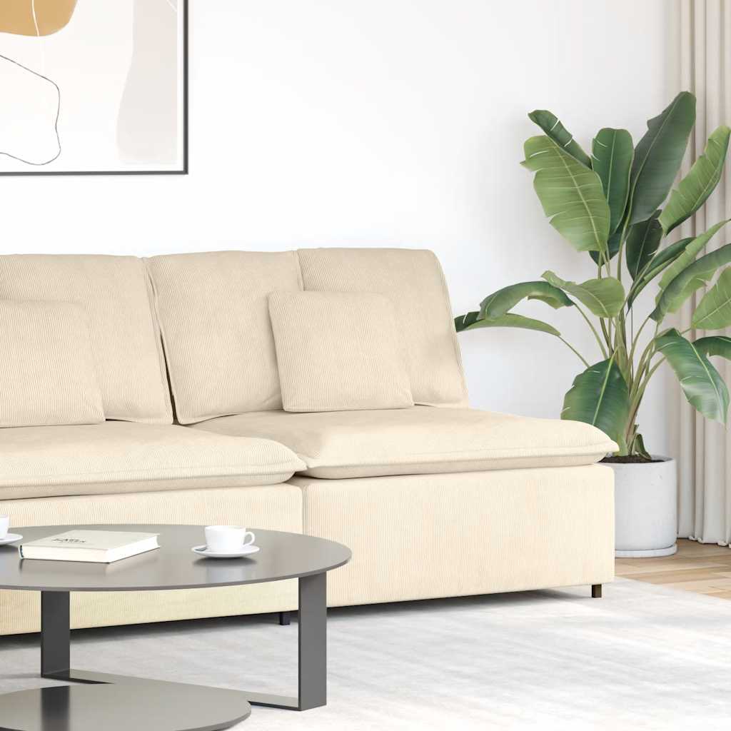 Módulo central para sofá modular com almofadas, cor creme, 100 cm