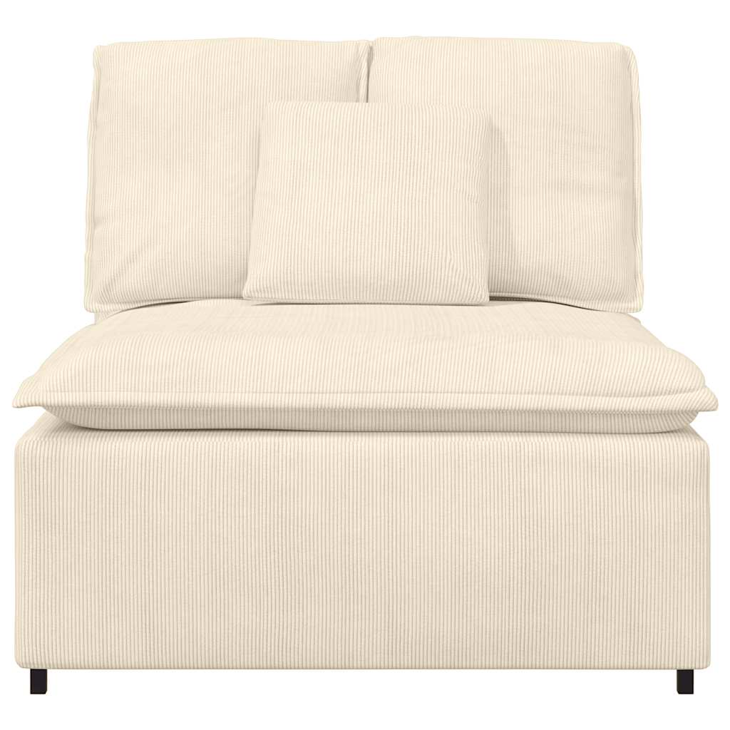 Módulo central para sofá modular com almofadas, cor creme, 100 cm