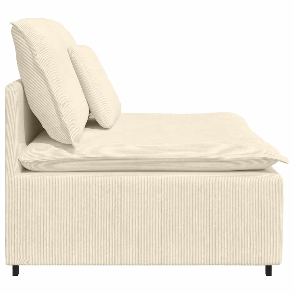 Módulo central para sofá modular com almofadas, cor creme, 100 cm