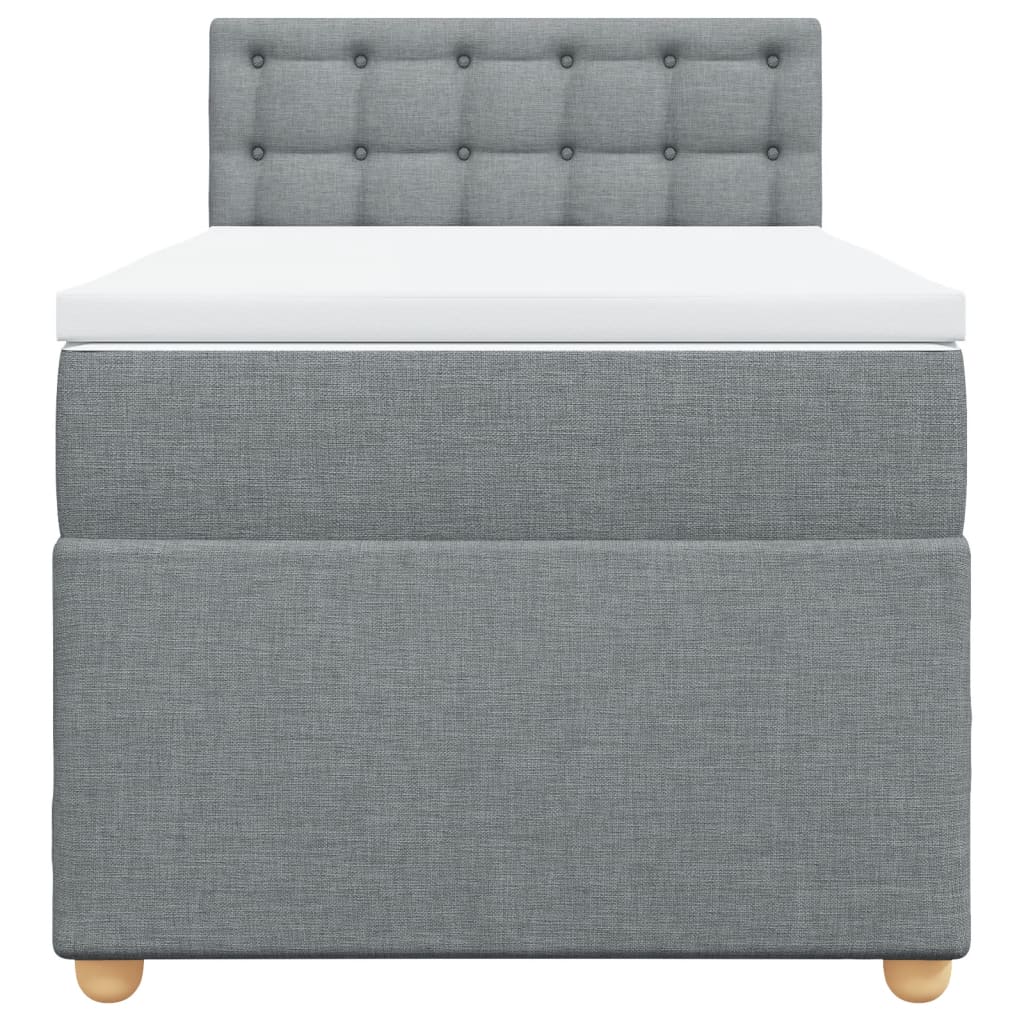 Cama com molas/colchão 90x190 cm tecido cinzento-claro