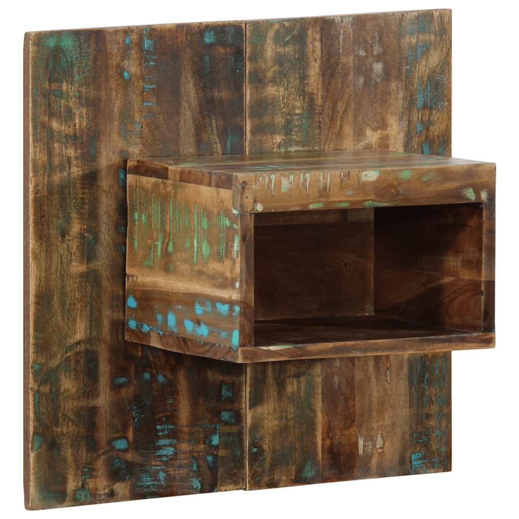 Mesa de cabeceira multicor 50x27x50cm madeira maciça recuperada