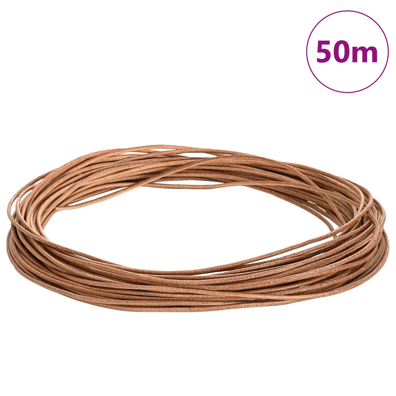Corda de couro castanho ø2 mm x 50 m couro