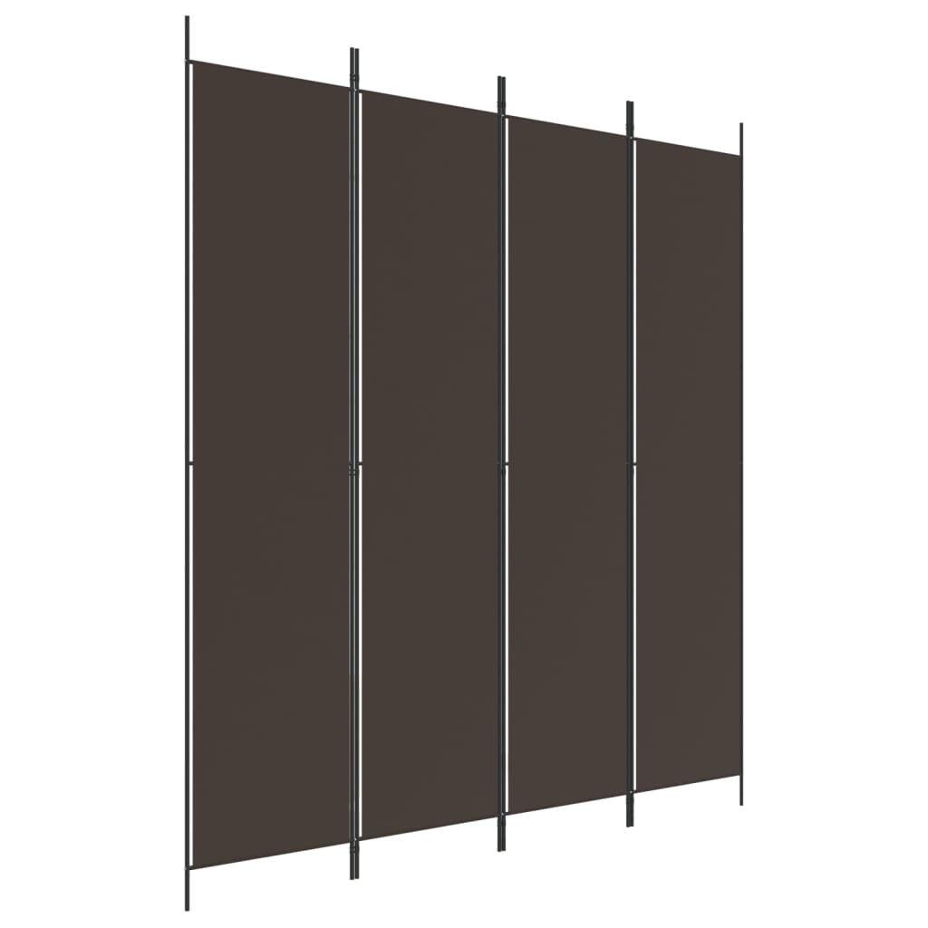 Biombo/divisória com 4 painéis 200x220 cm tecido castanho