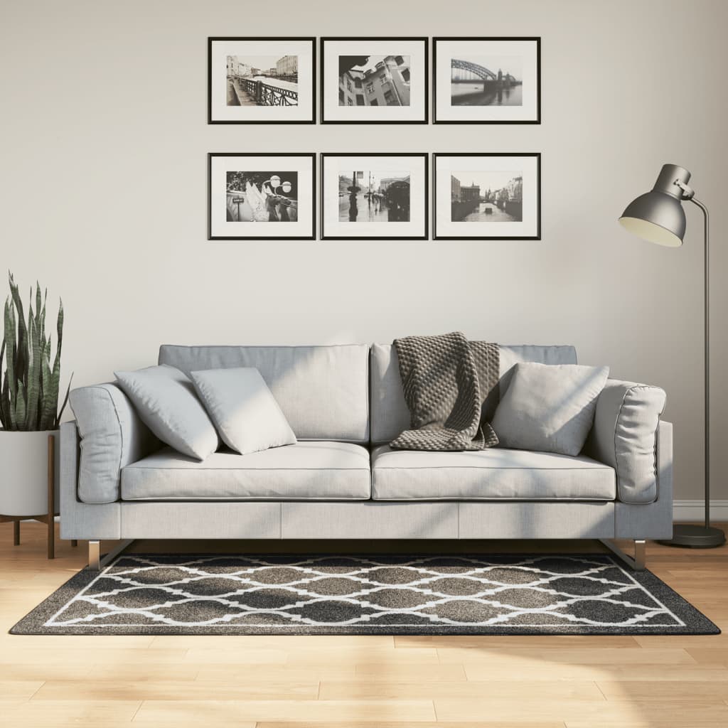 Tapete lavável 80x150 cm preto e branco