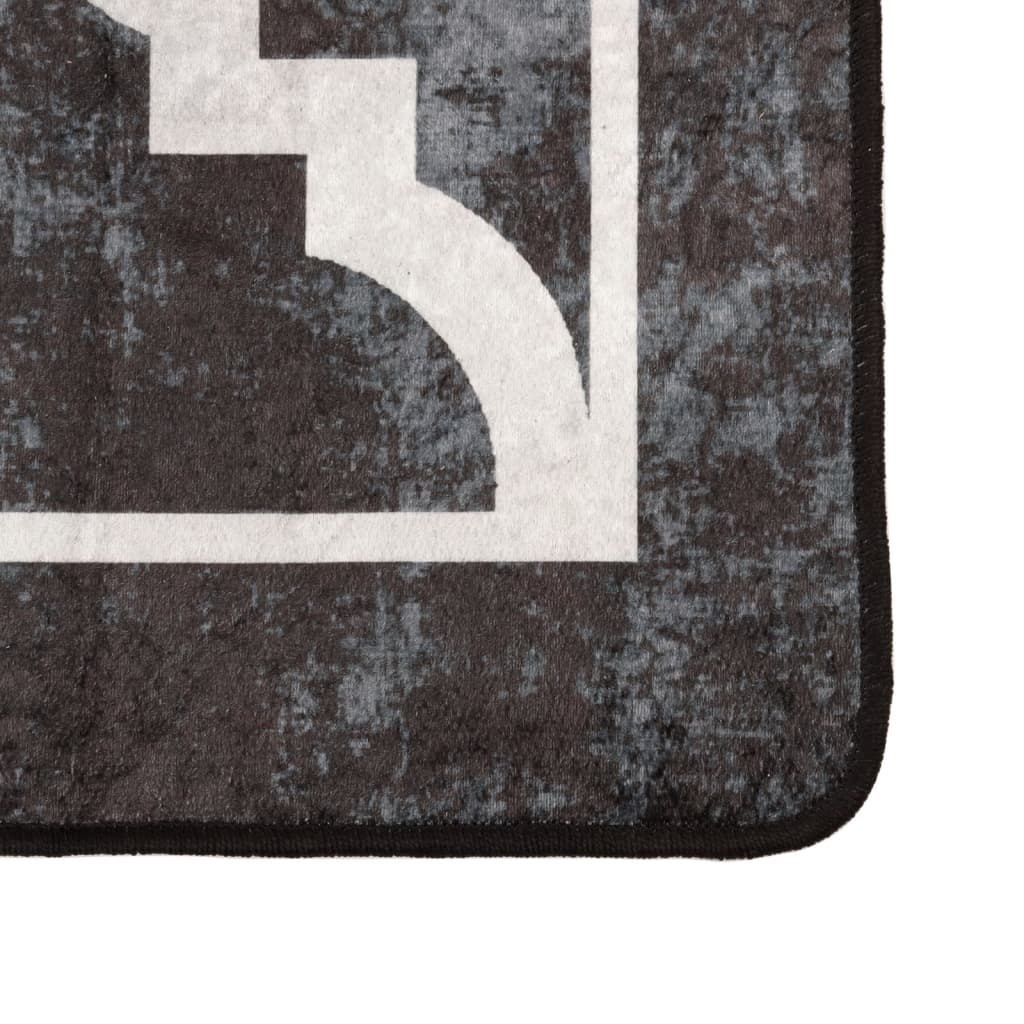 Tapete lavável 80x150 cm preto e branco
