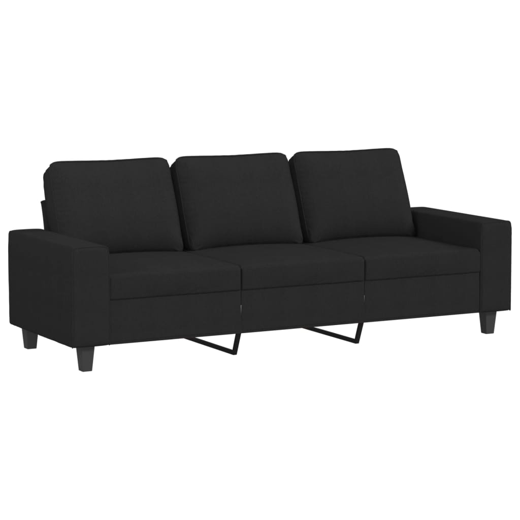 3 Pcs conjunto de sofás tecido preto