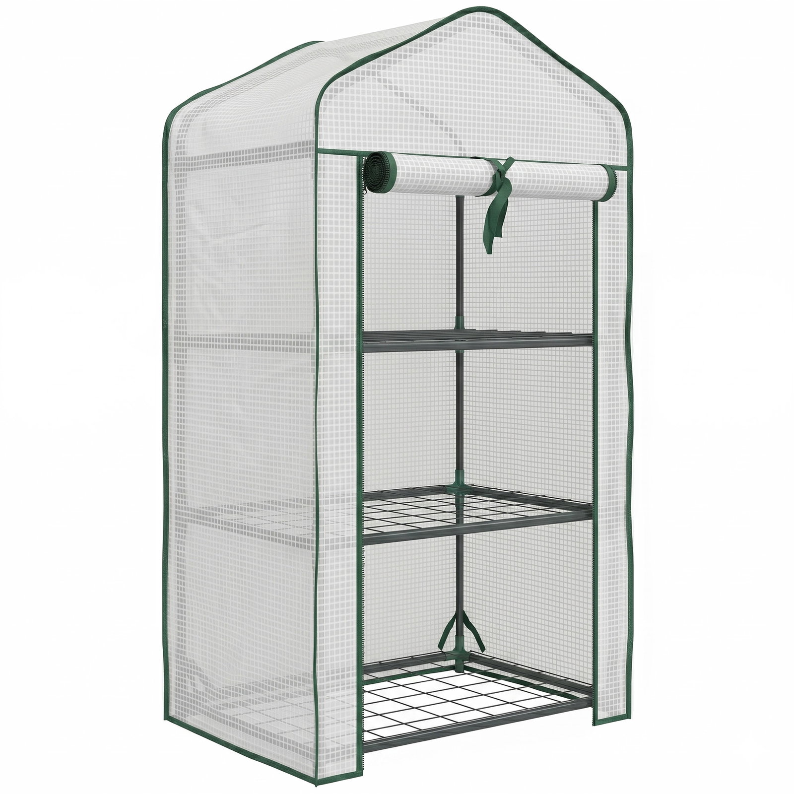 Estufa de jardim de 3 níveis estufa de terraço com 3 prateleiras para cultivo de plantas flores 59x39x127 cm branco