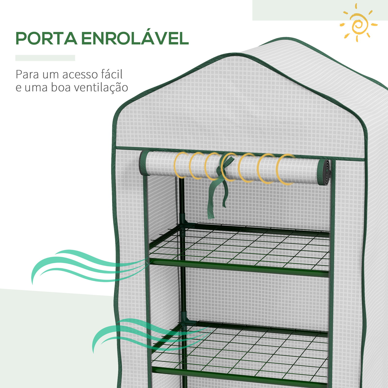Estufa de jardim de 3 níveis estufa de terraço com 3 prateleiras para cultivo de plantas flores 59x39x127 cm branco