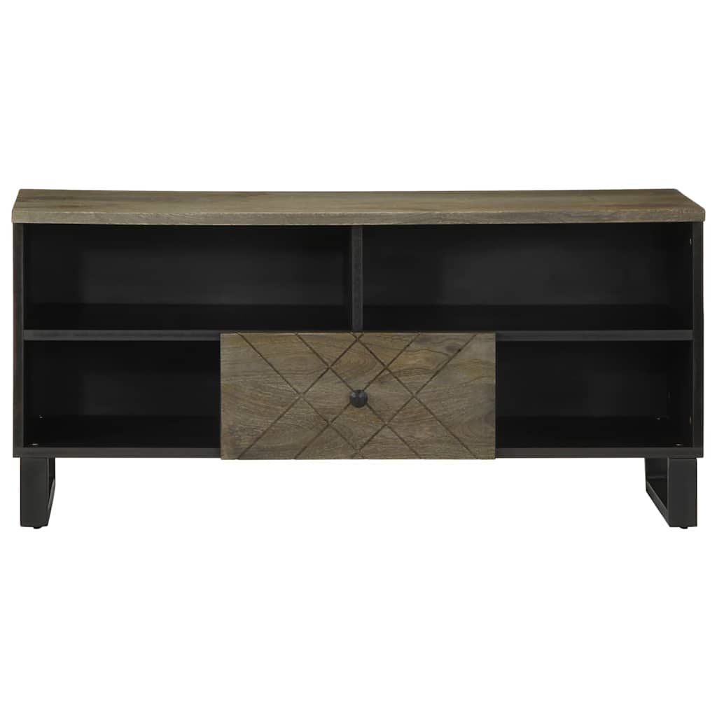 Móvel de TV 100x33x46 cm madeira de mangueira maciça preto
