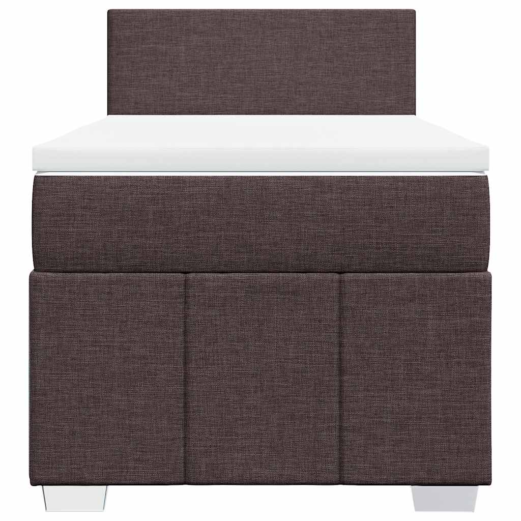 Cama com molas/colchão 90x200 cm tecido castanho-escuro