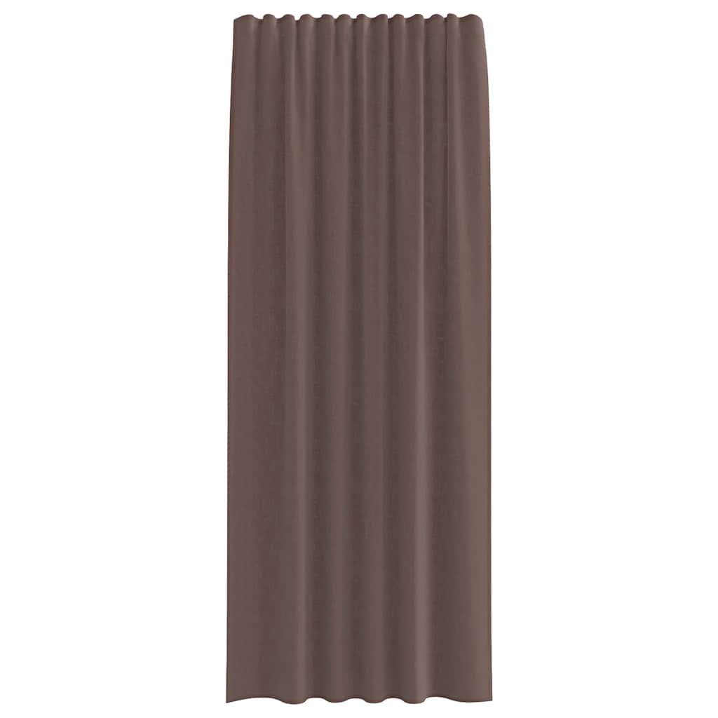 Cortinas de voile com aba 2 pcs castanho