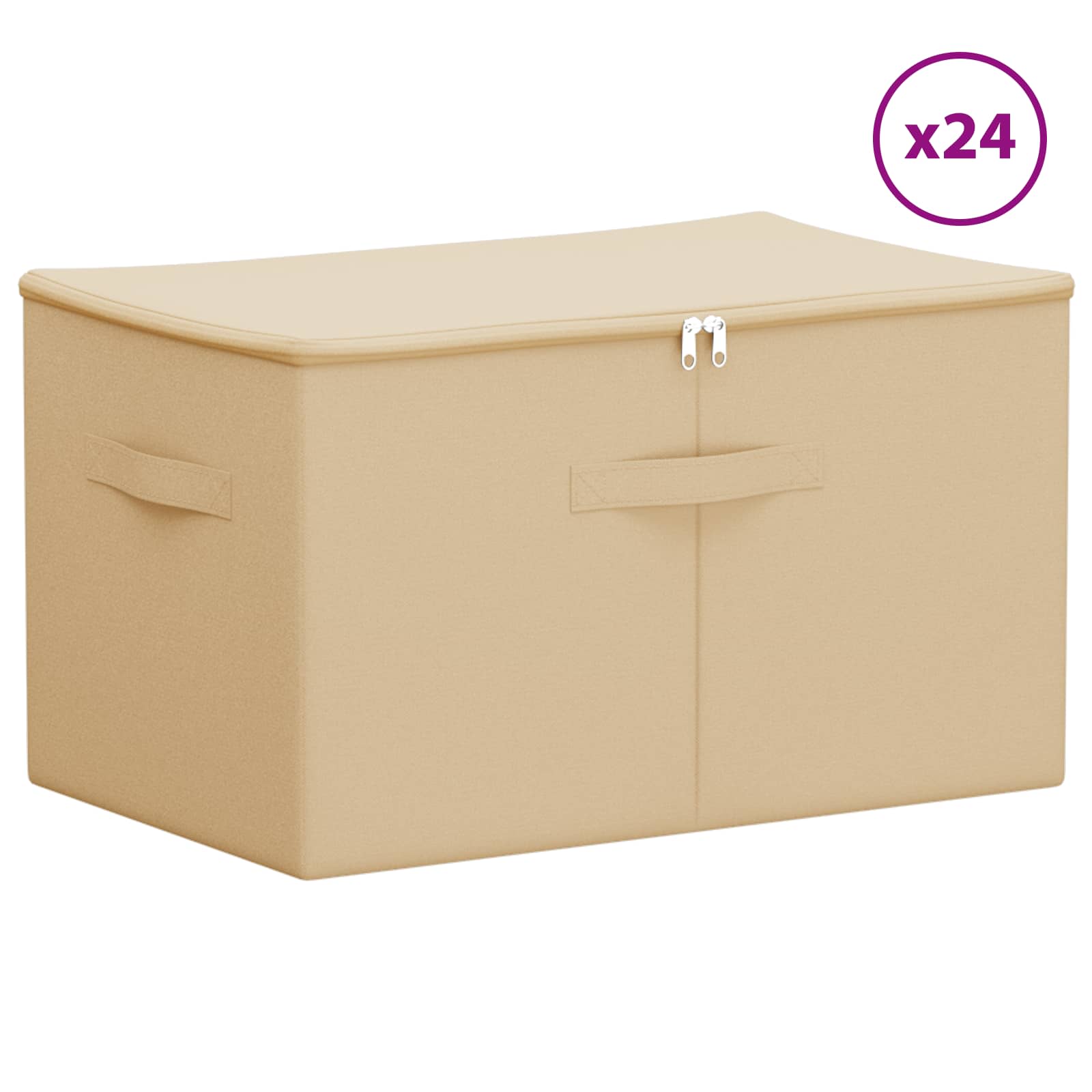 Caixa de armazenamento 24 unid. tecido não tecido 90,3 l creme