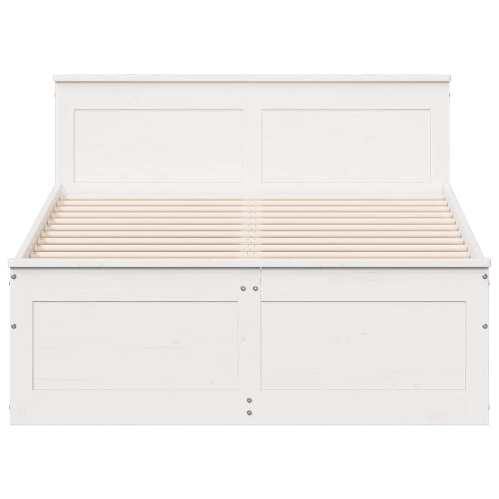 Cama sem colchão com cabeceira 120x190 cm pinho maciço branco