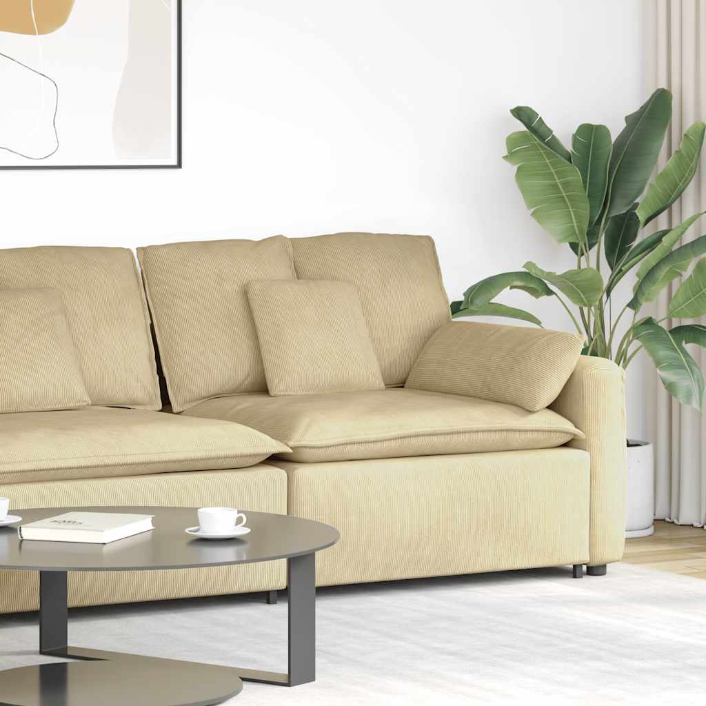 Módulo de extremidade de apoio de braço para sofá modular com almofadas, cinza e verde, 100 cm