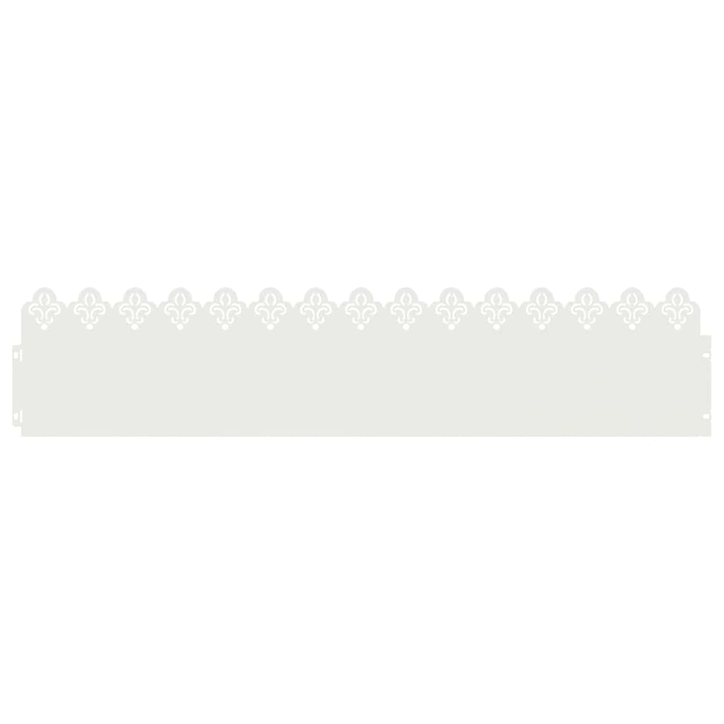 Delimitadores de relvado 10 unid. 103 x 0,05 x 22 cm aço branco