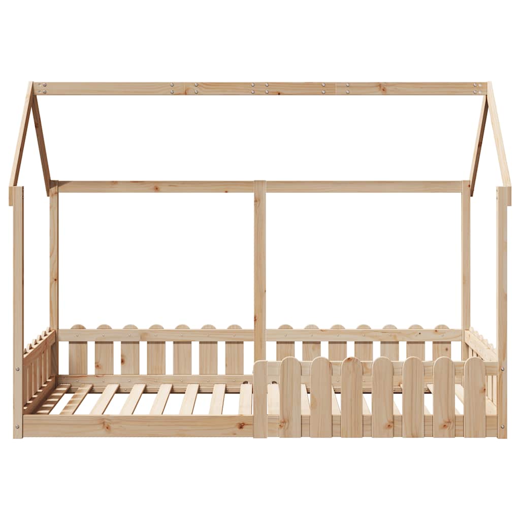 Cama infantil formato casa 90x190 cm madeira de pinho maciça