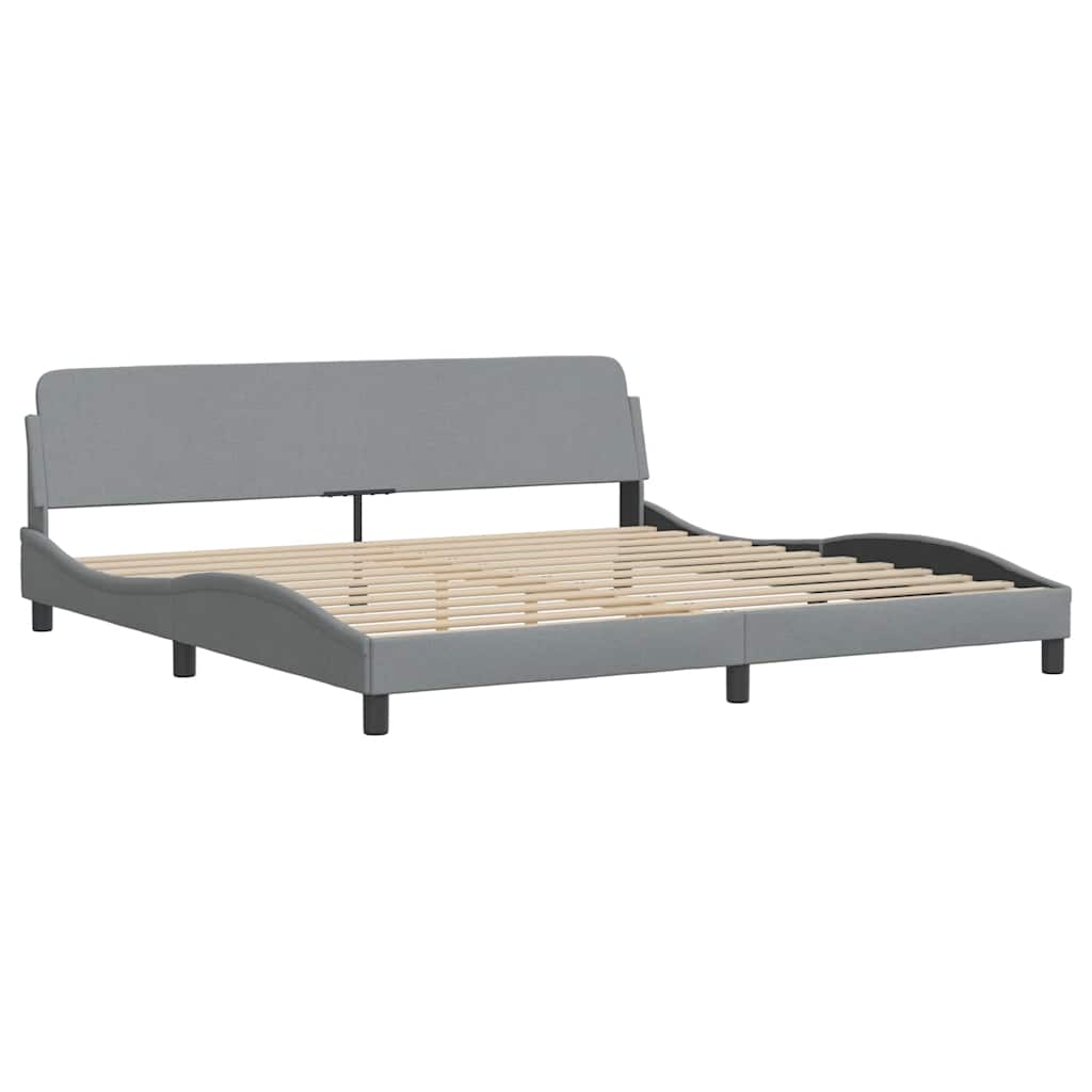 Estrutura de cama dover 200x200 cm tecido cinzento-claro