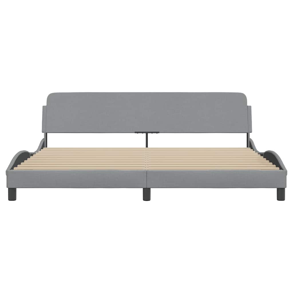 Estrutura de cama dover 200x200 cm tecido cinzento-claro