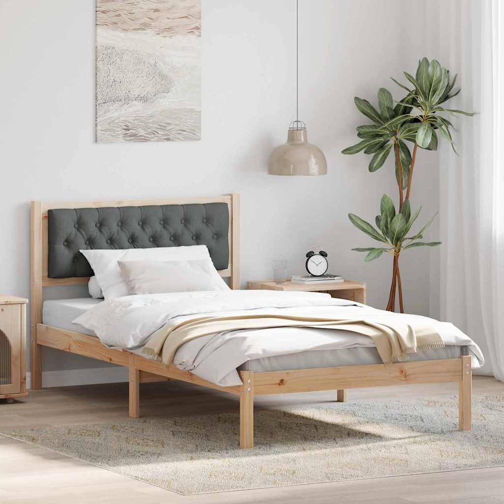 Estrutura da cama com cabeceira cinza escuro 100 x 200 cm