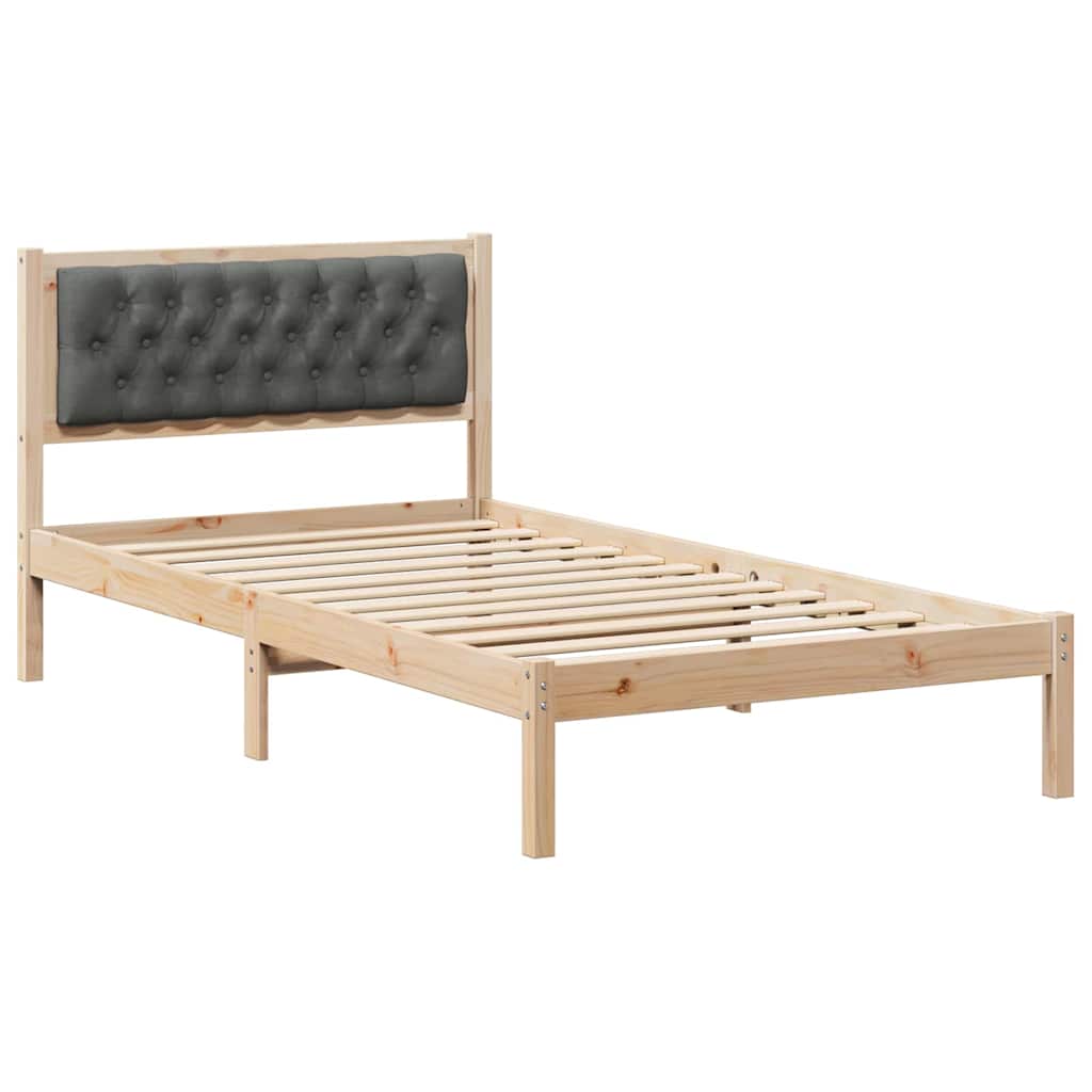 Estrutura da cama com cabeceira cinza escuro 100 x 200 cm