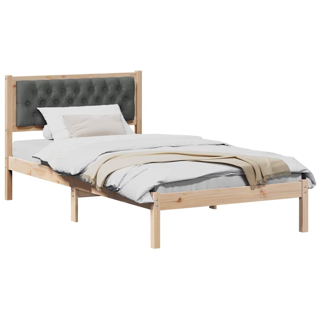 Estrutura da cama com cabeceira cinza escuro 100 x 200 cm