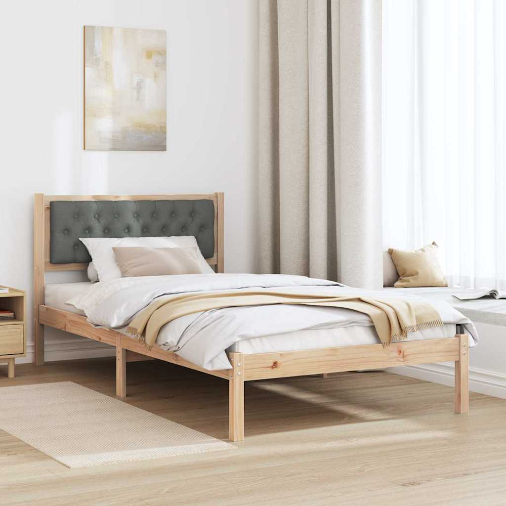 Estrutura da cama com cabeceira cinza escuro 100 x 200 cm
