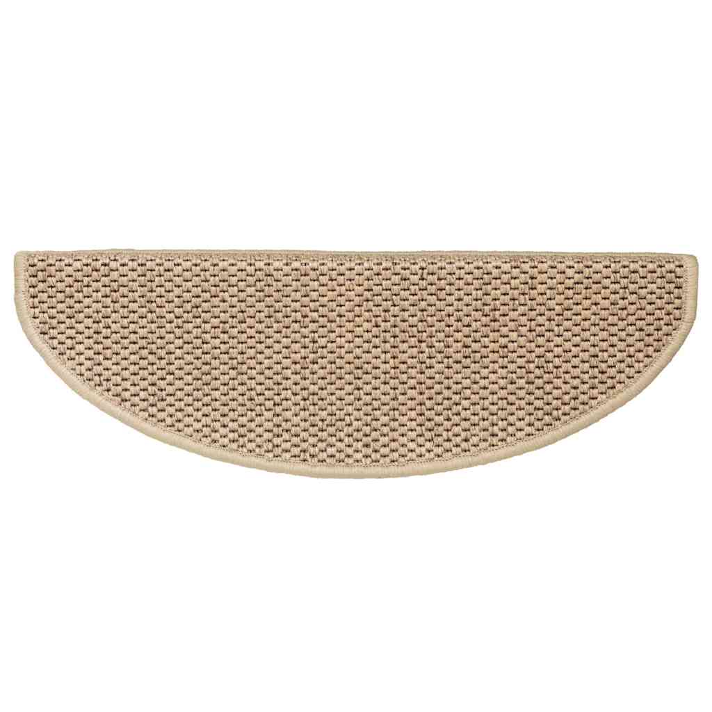 Tapetes escada adesivos aspeto sisal 15pcs 65x21x4cm cor areia