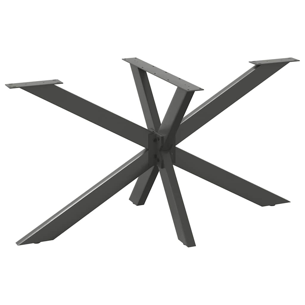 Pé de mesa de jantar em formato de aranha, antracite, 150x78x(72-73) cm, aço