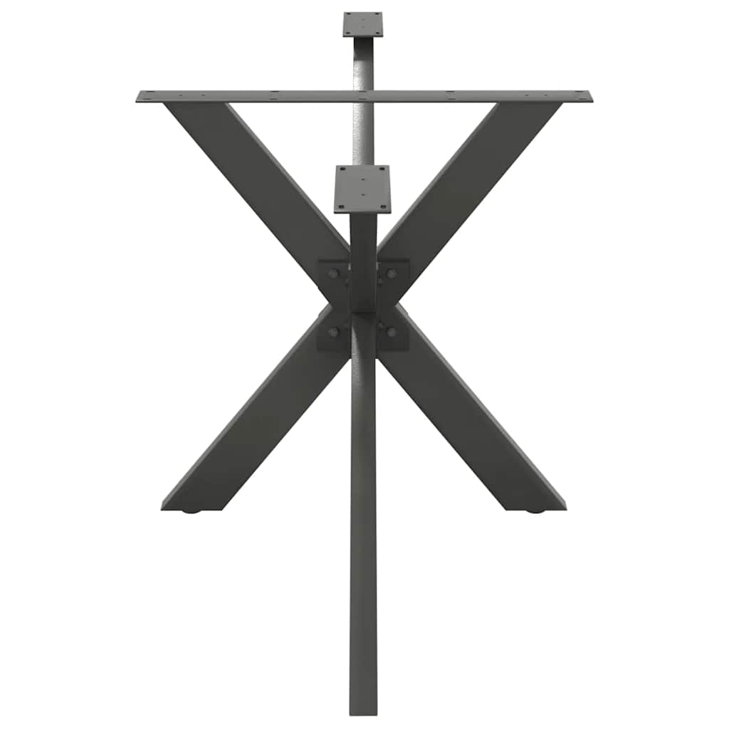 Pé de mesa de jantar em formato de aranha, antracite, 150x78x(72-73) cm, aço