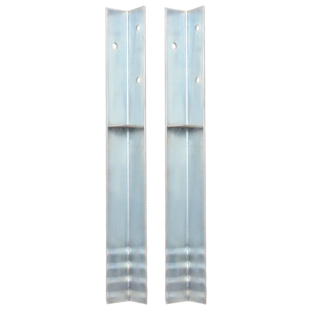 Âncora de fixação no chão em l 2 pcs aço galvanizado 5x5x50 cm