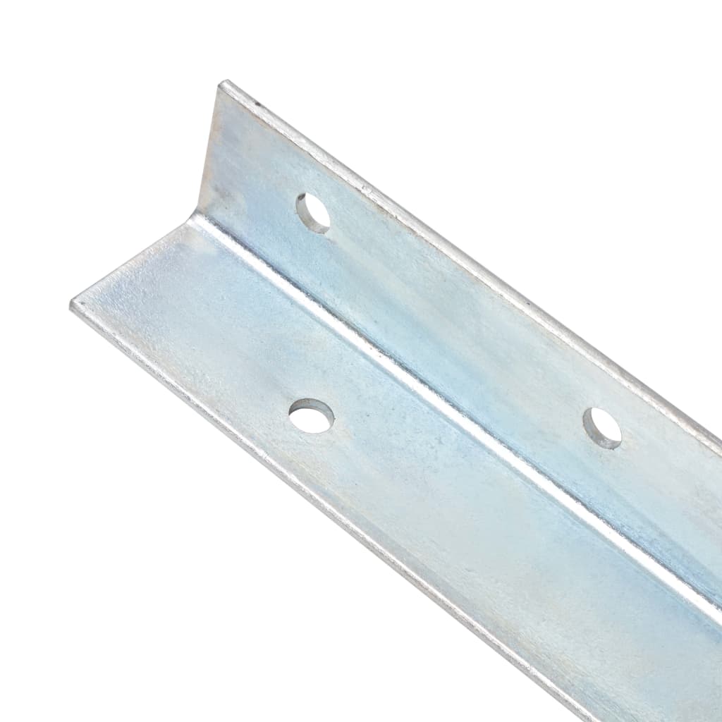 Âncora de fixação no chão em l 2 pcs aço galvanizado 5x5x50 cm