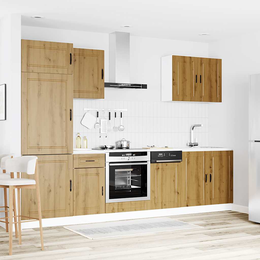 7 Peças armário de cozinha conjunto kalmar carvalho artisiano